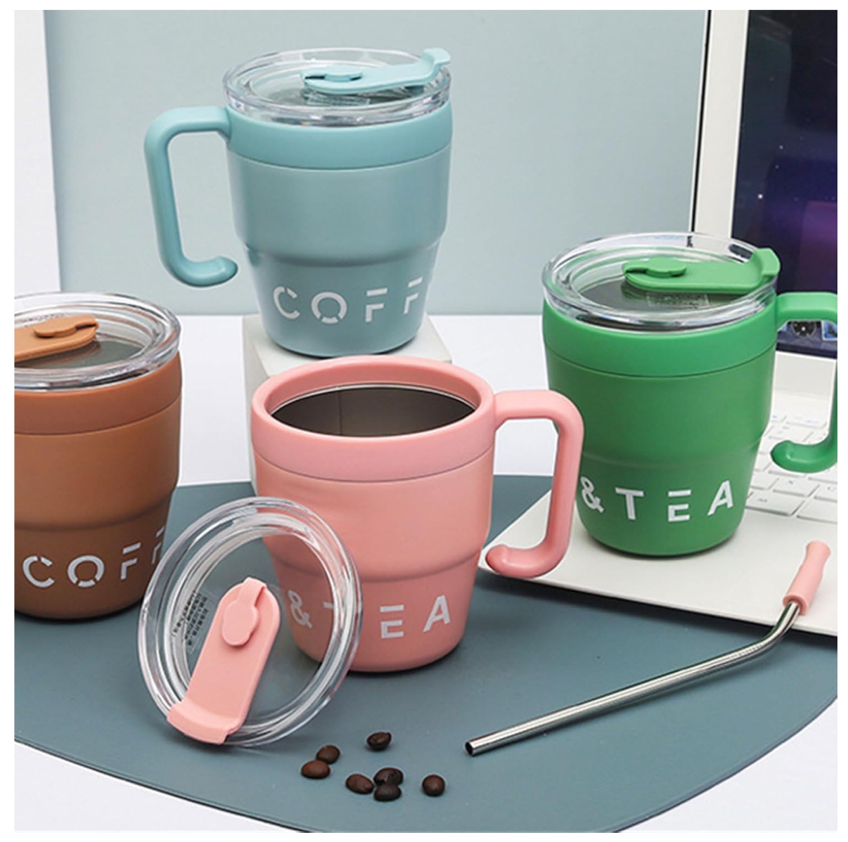 Vaso Taza MUGS Pajilla Metalica 480ml GENERO